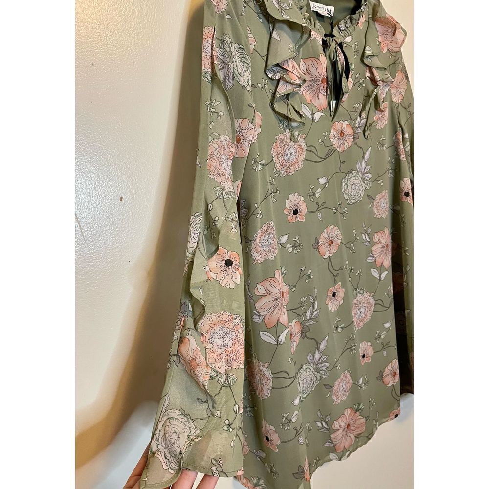 🔴 Loveriche green and pink floral peasant cottage core dress S NWT - Picture 3 of 8